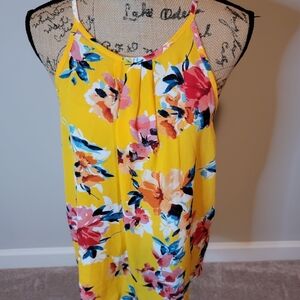 NWOT Papermoon yellow floral sleeveless top